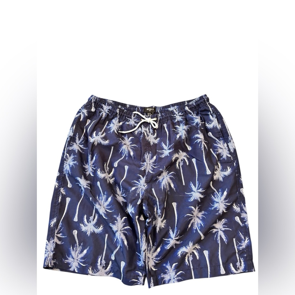 Forever 21 Blue Tropical Print Swim Shorts